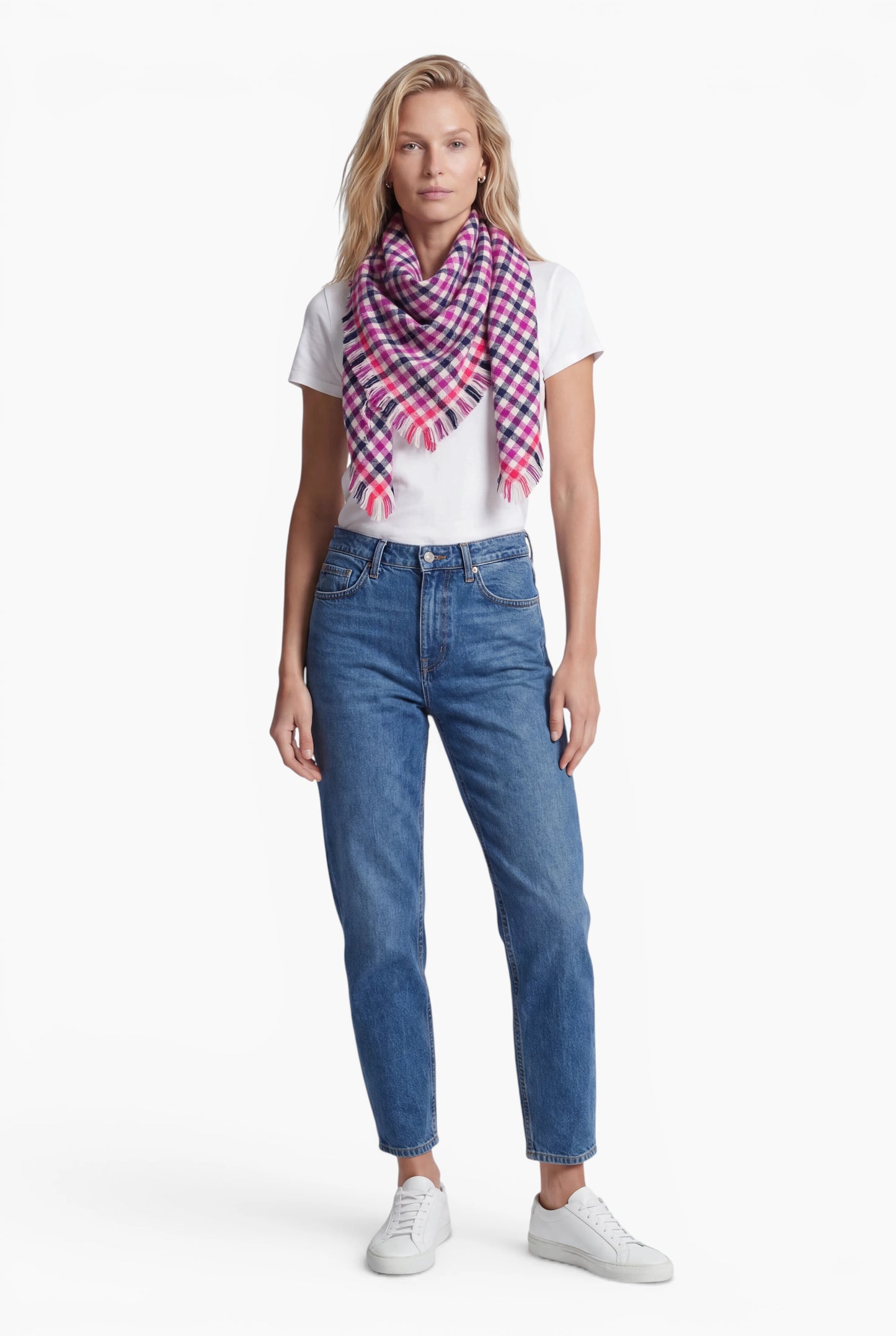 Kaschmir Tuch Pink kariert