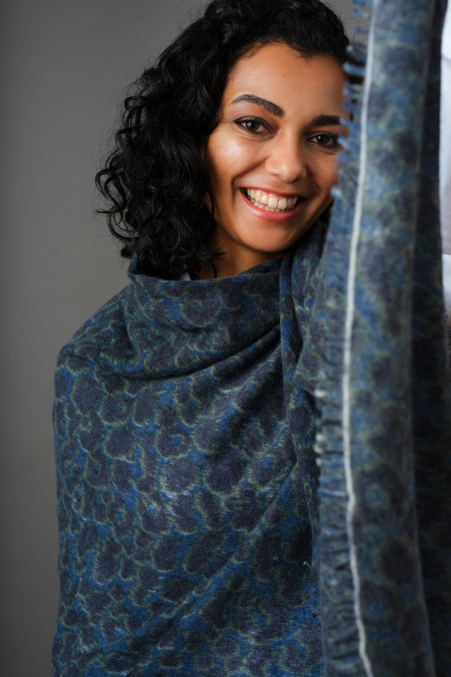 Kaschmir Schal Leo Denim Blue & Navy
