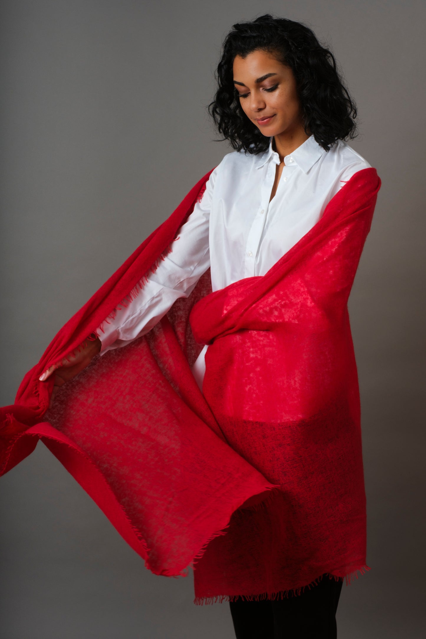 Cashmere scarf Tango Red