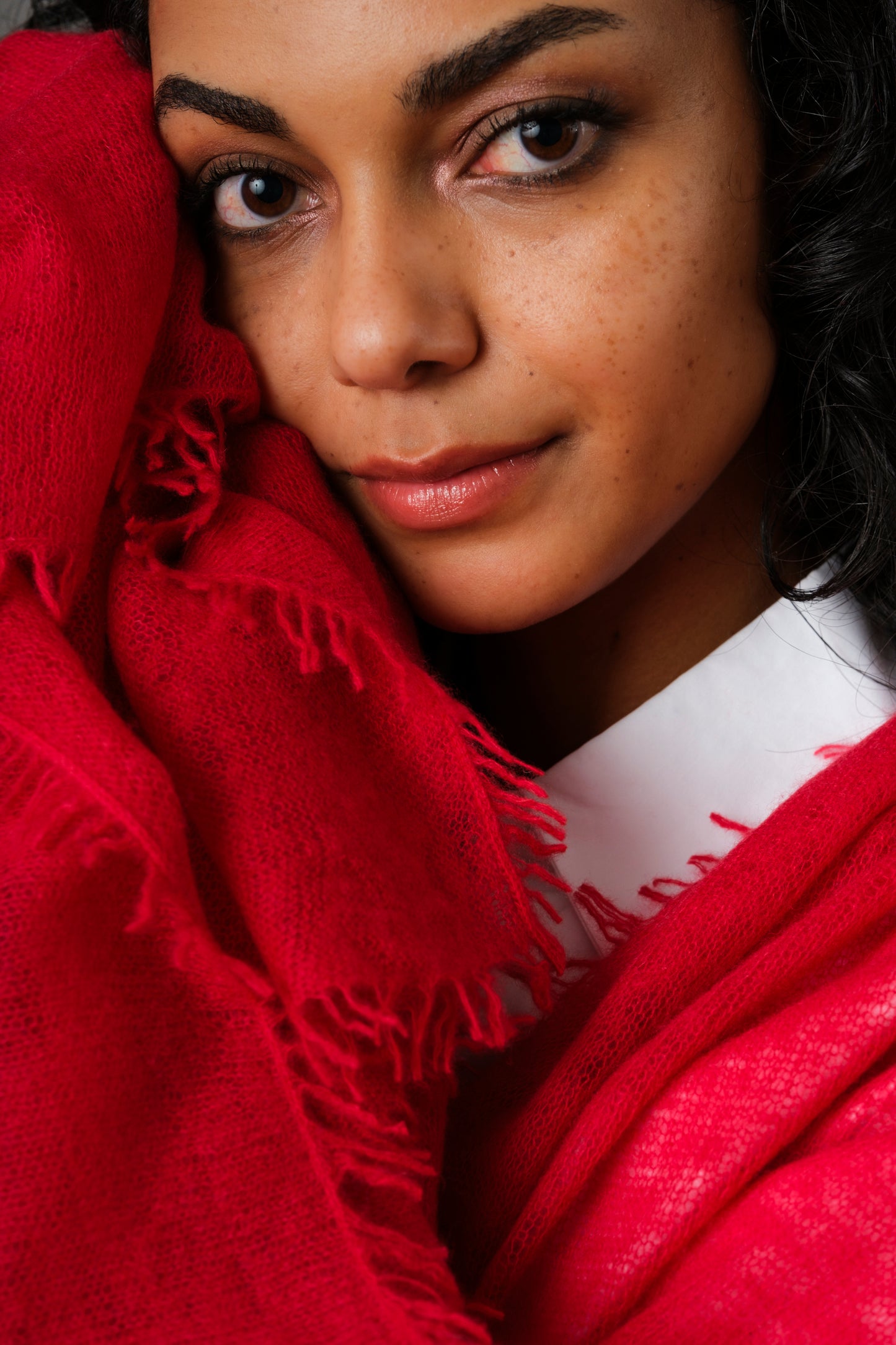 Cashmere scarf Tango Red