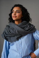 Cashmere Scarf Melange Anthracite