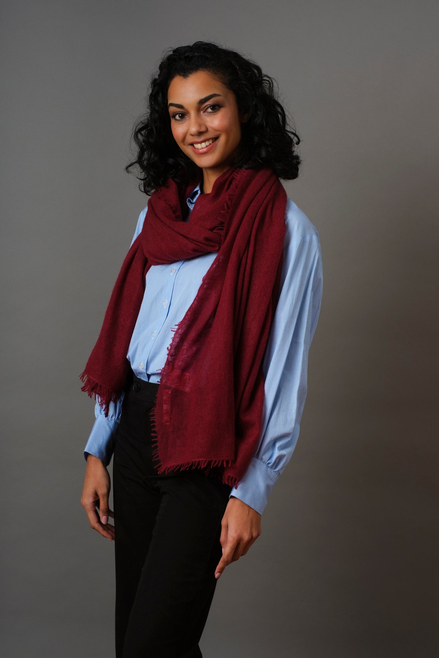 Cashmere scarf Cabernet