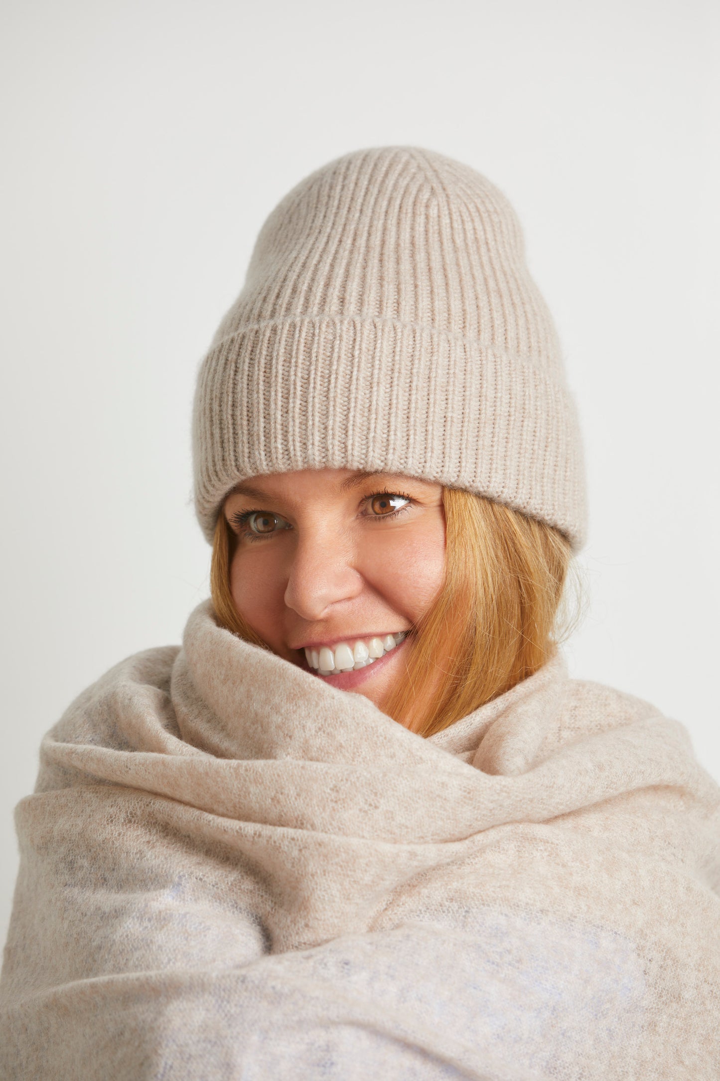 Kaschmir Schal Beige Melange