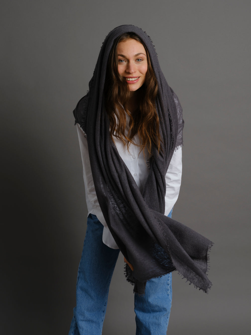 Cashmere scarf Charcoal