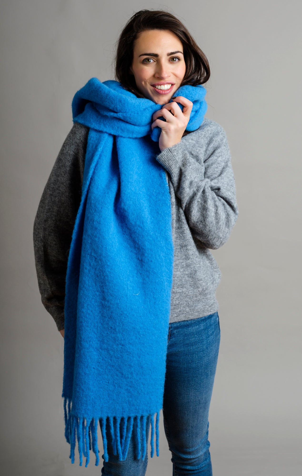 Alpaka Schal Puffo Blue