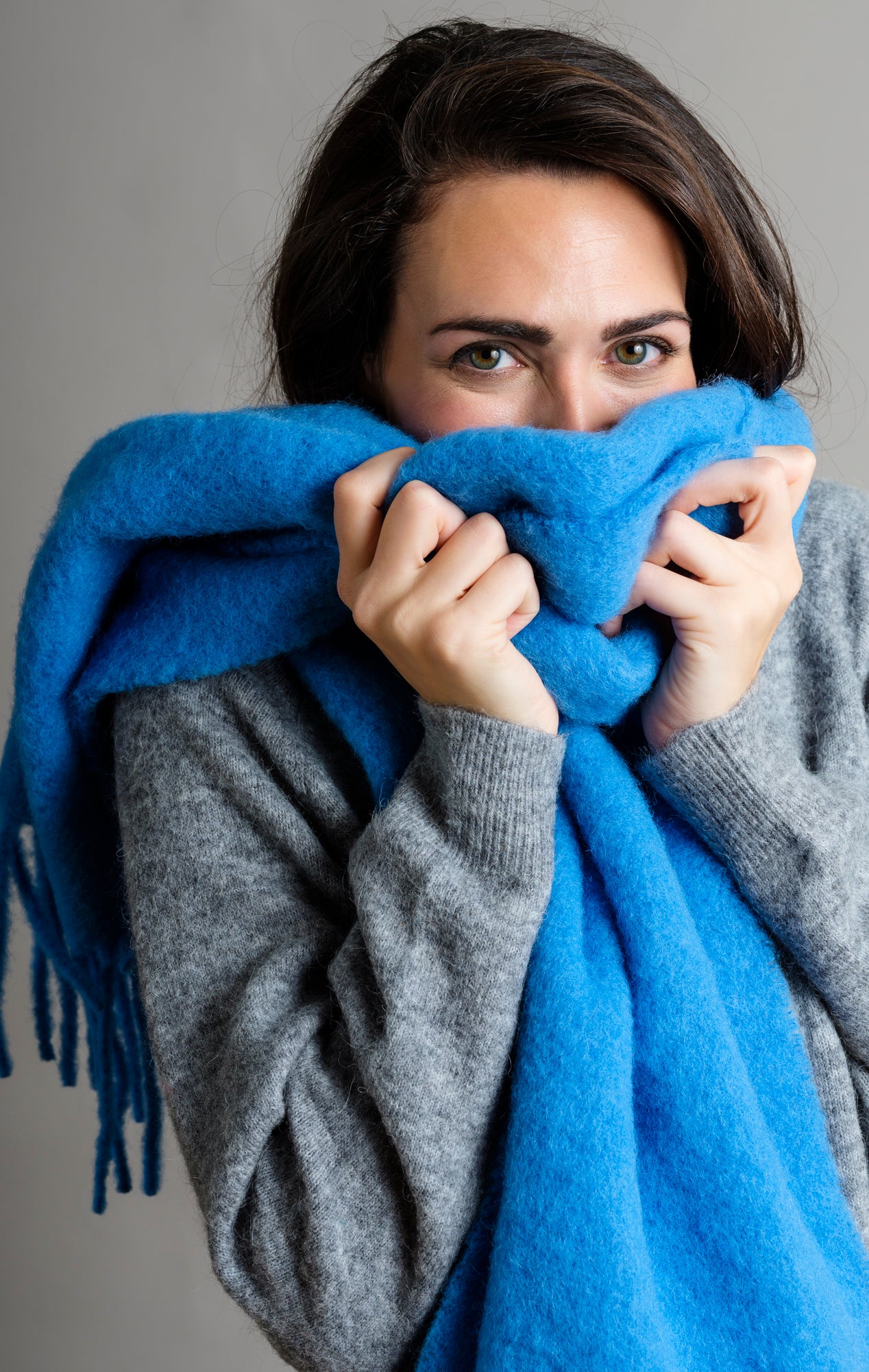 Alpaka Schal Puffo Blue