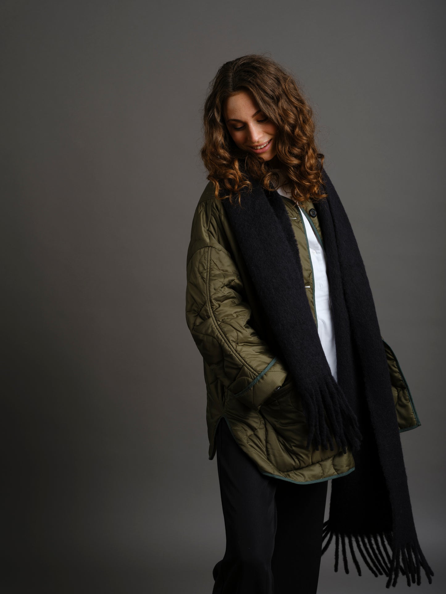 Alpaka Schal Black