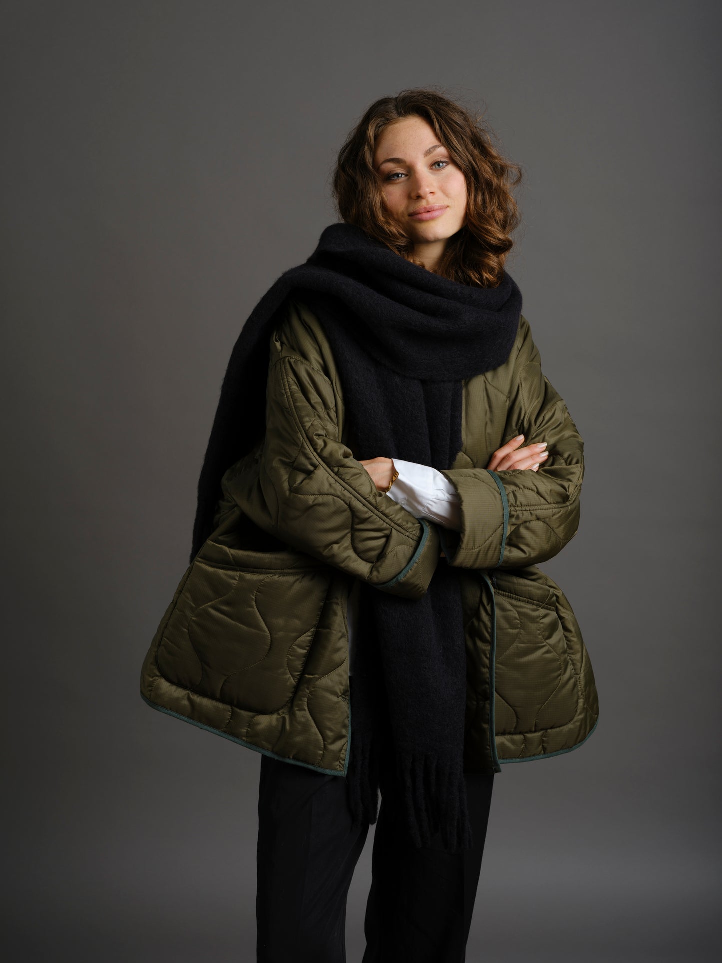 Alpaka Schal Black