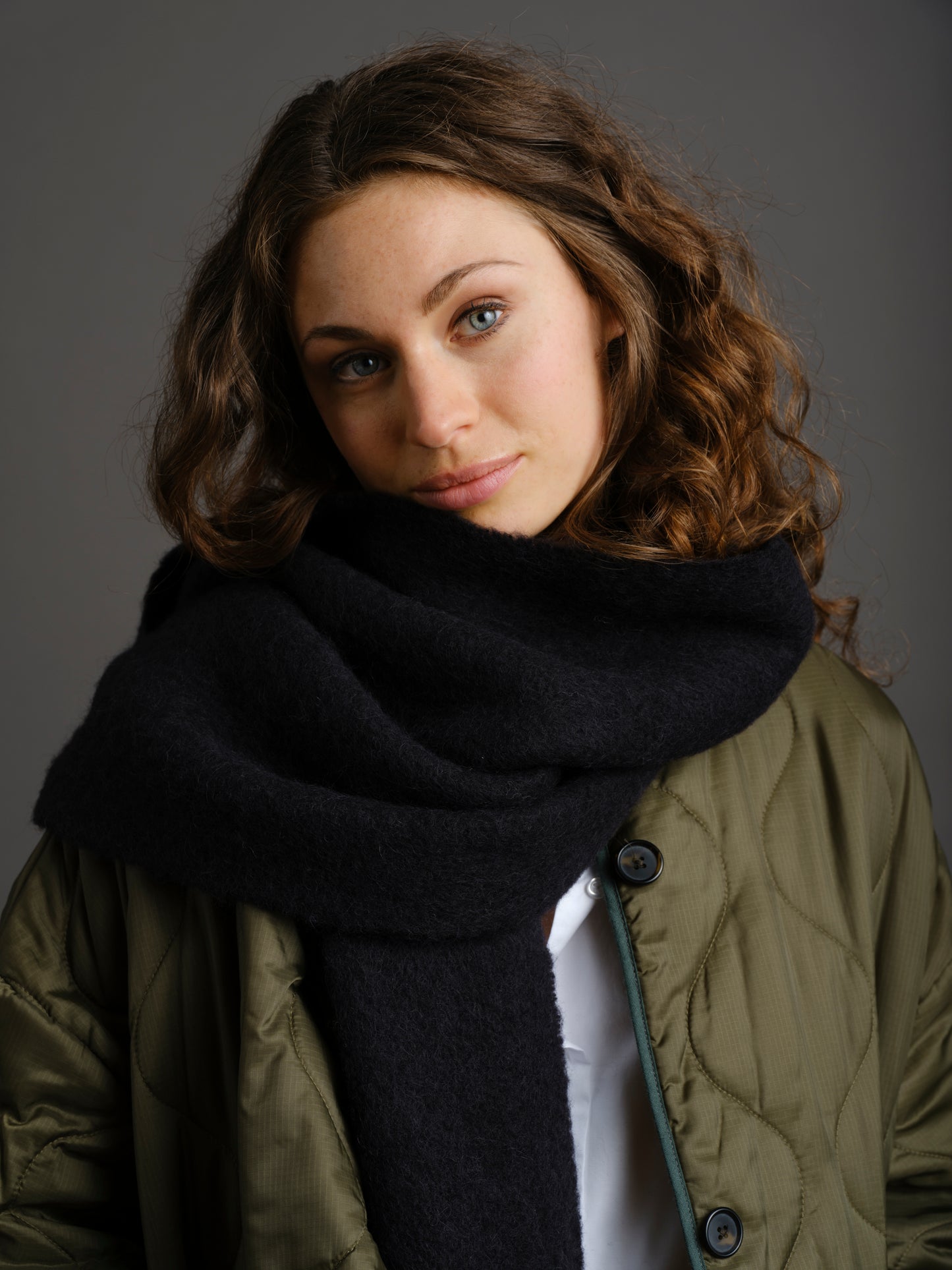 Alpaka Schal Black
