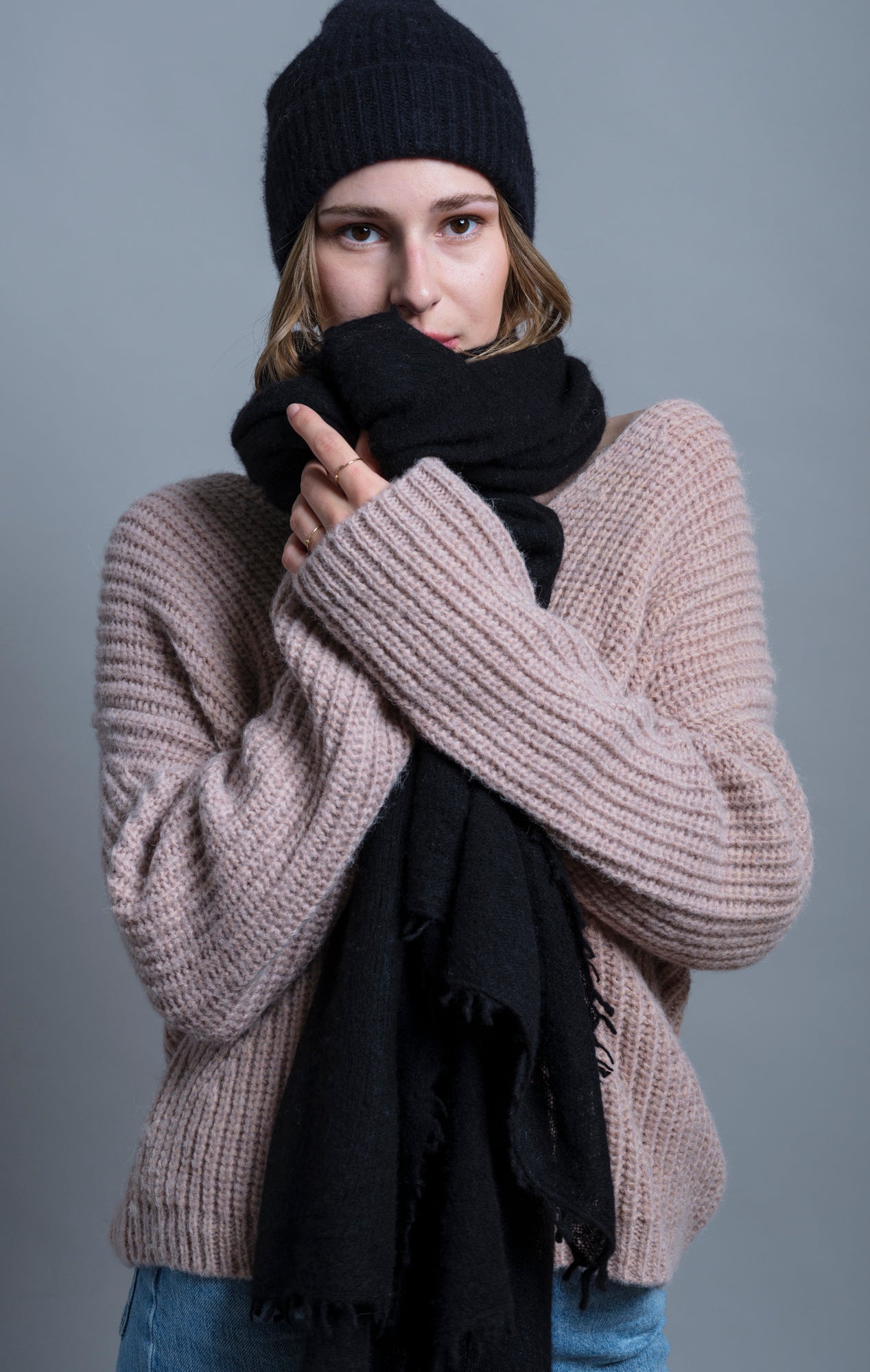 Cashmere Scarf Black