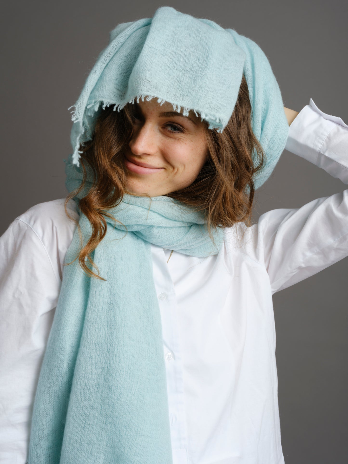 Cashmere scarf Fair Aqua