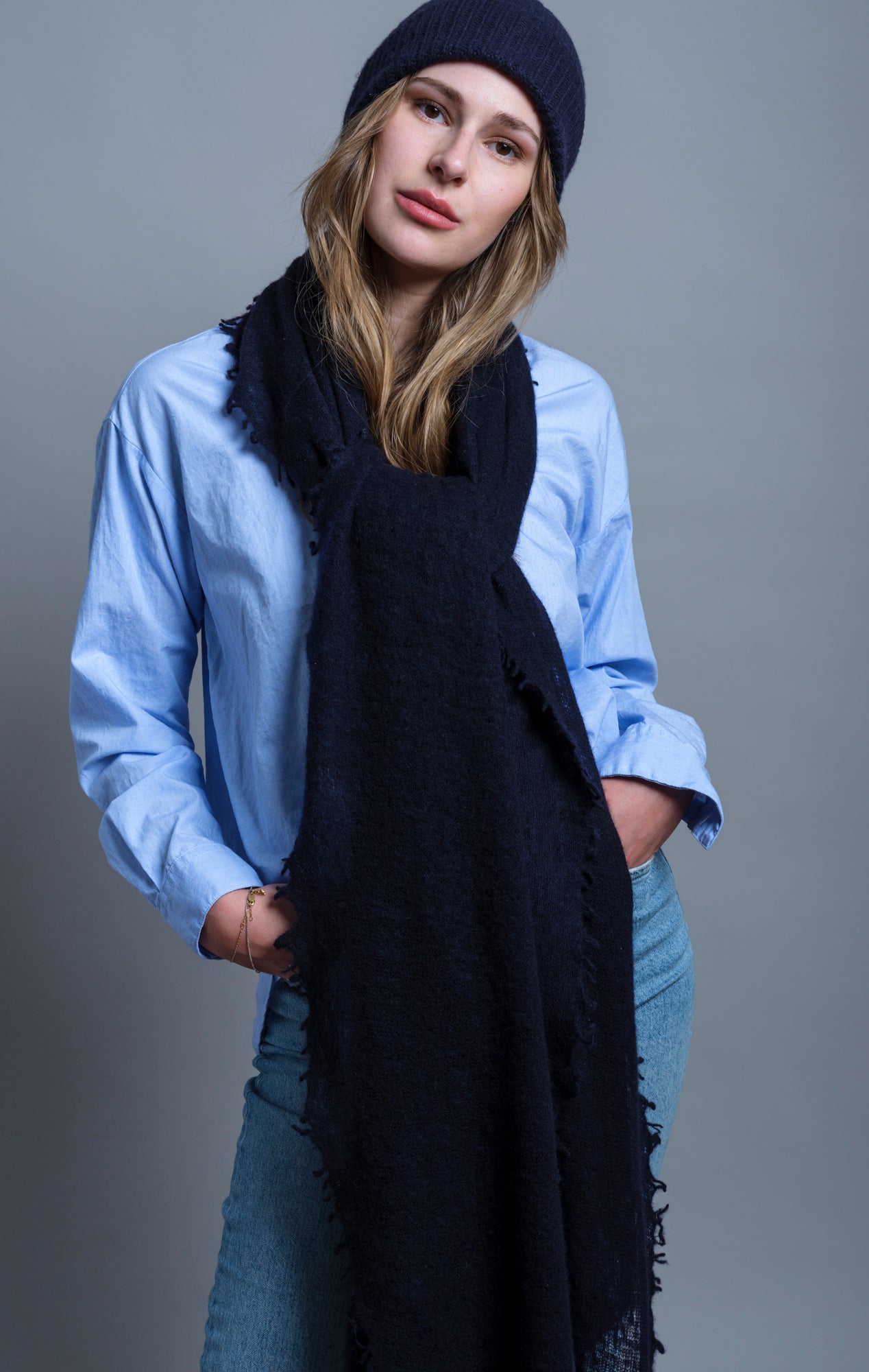 Kaschmir Mütze Ink/Navy