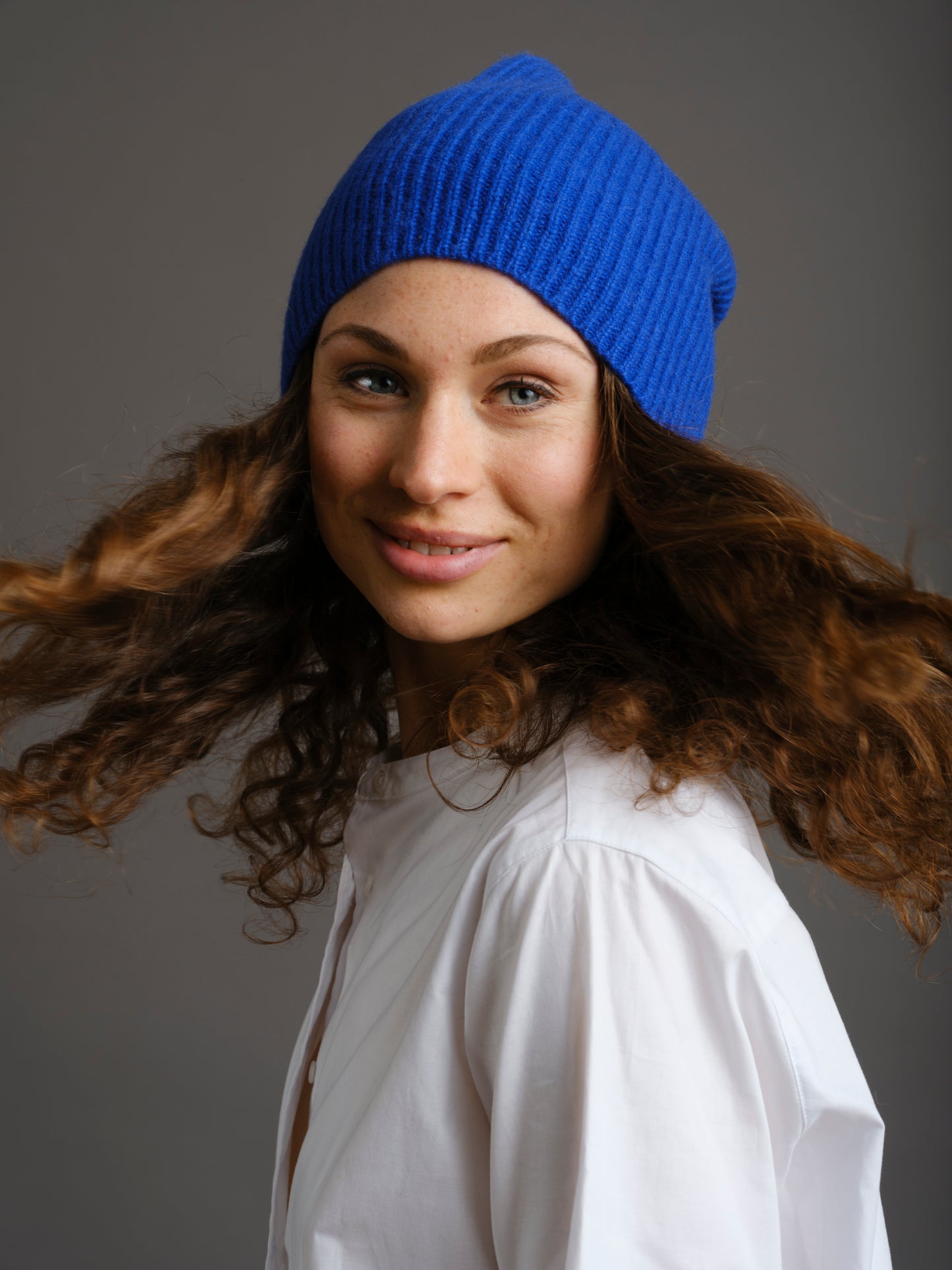 Kaschmir Mütze Seamless Royal Blue