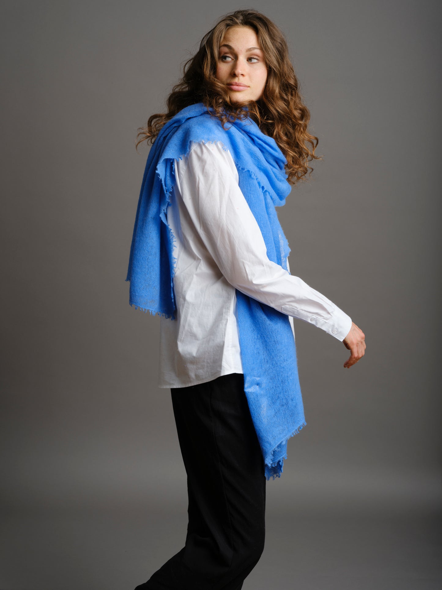 Kaschmir Schal Azur Blue