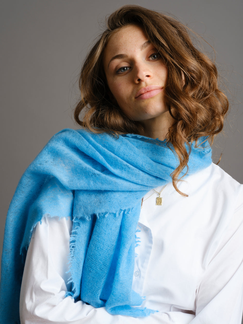 Cashmere scarf Bachelor Blue
