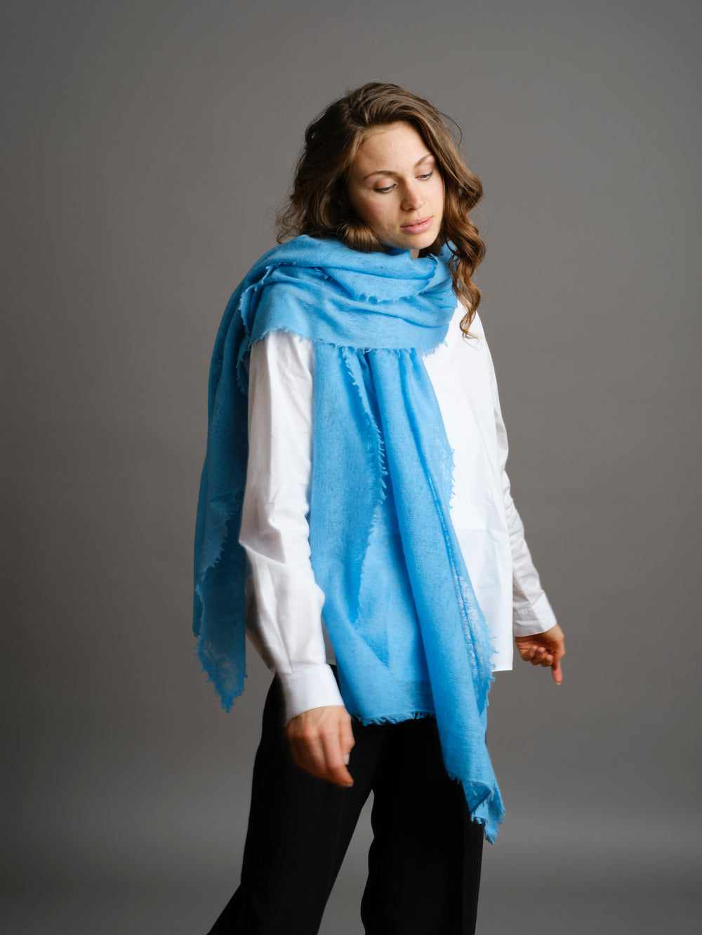 Cashmere scarf Bachelor Blue