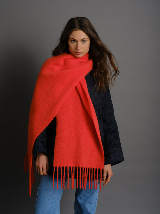 Alpaca Scarf Red Orange