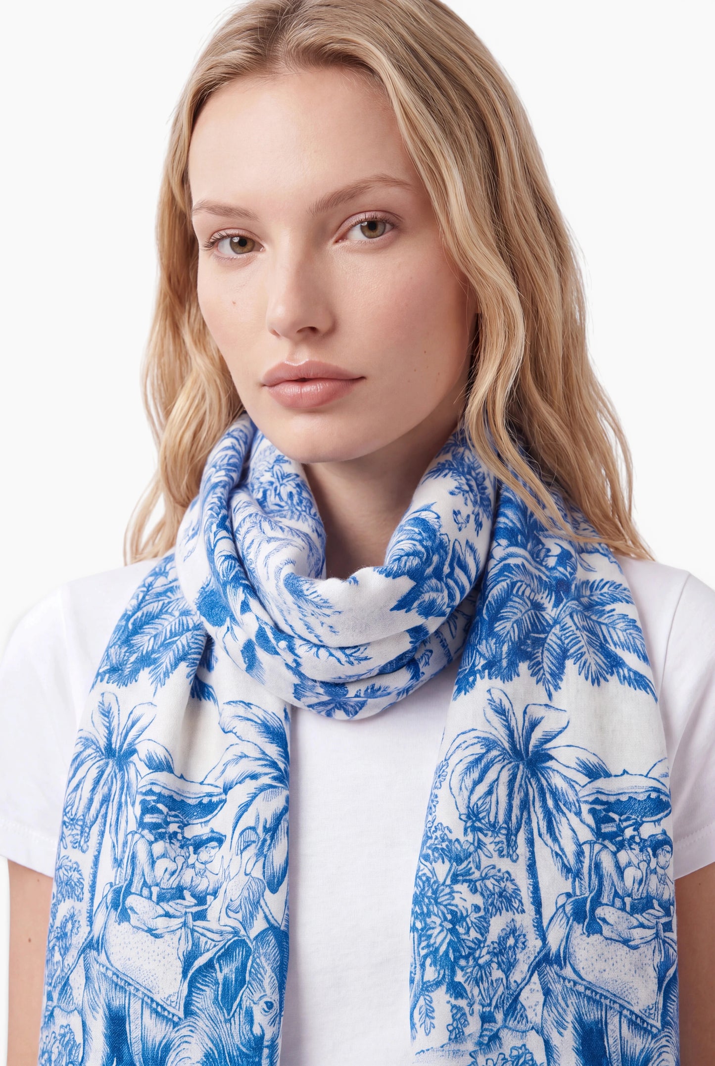 Kaschmir Schal Elephant Light Blue