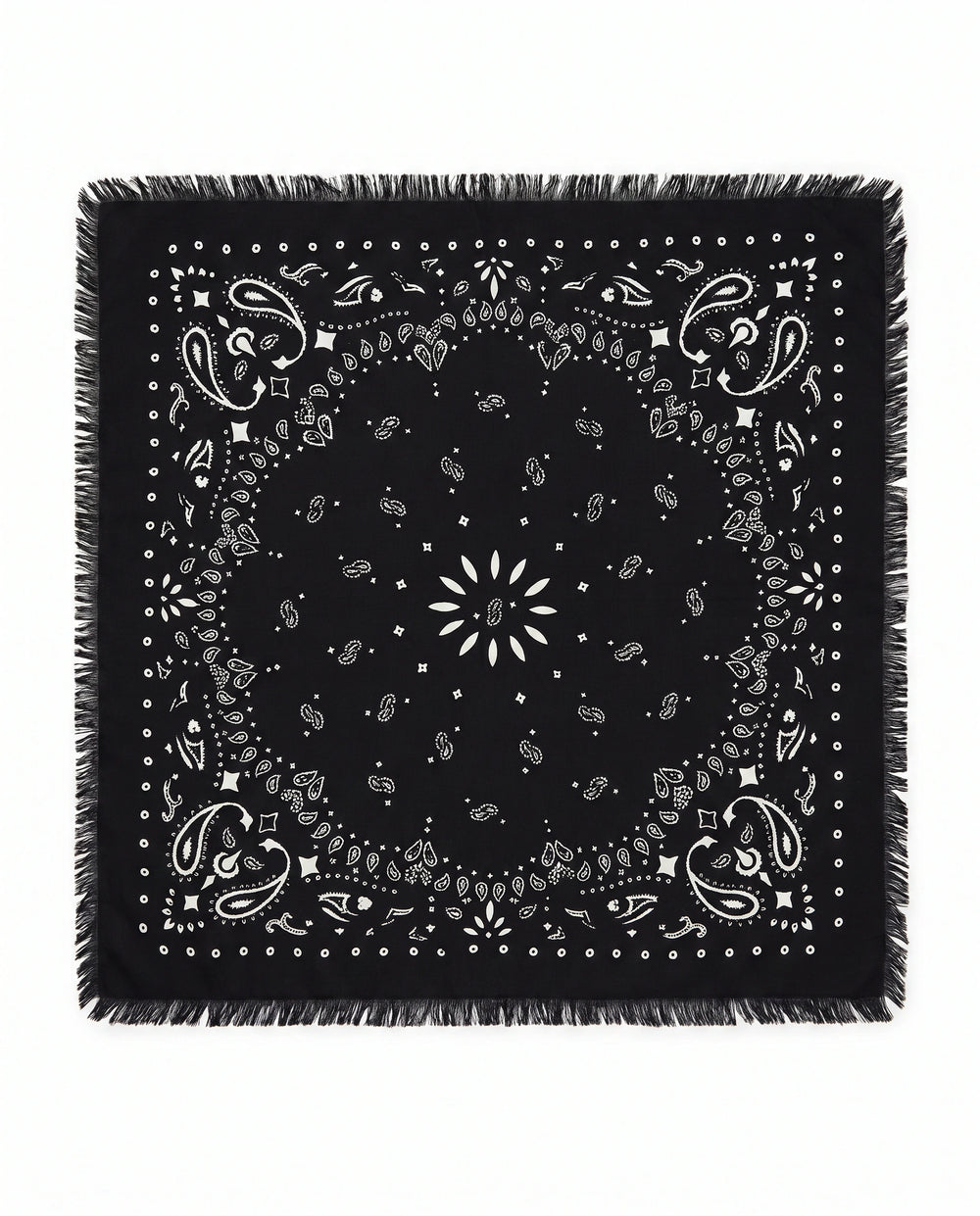 Kaschmir Tuch mit Paisley Print Espresso mit weiss