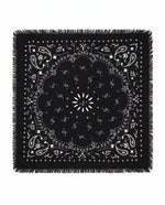Kaschmir Tuch mit Paisley Print Espresso mit weiss