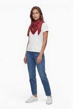 Kaschmir Tuch mit Paisley Print Fire mit weiss