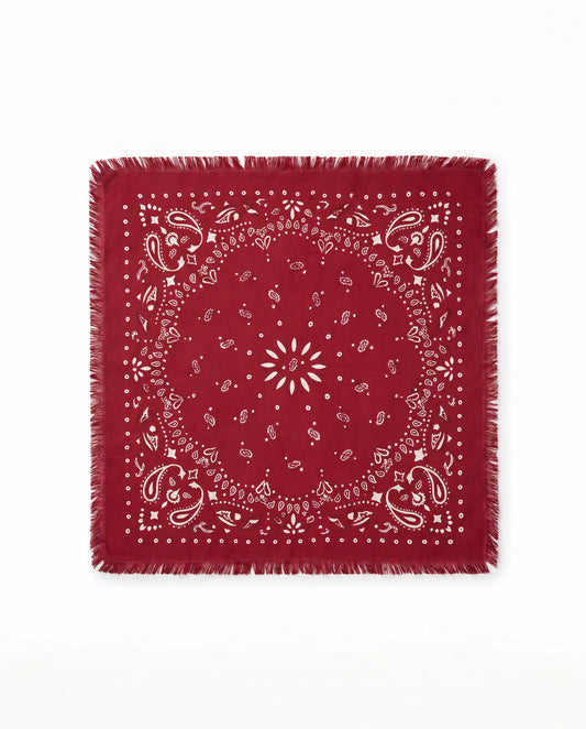 Kaschmir Tuch mit Paisley Print Fire mit weiss