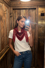 Kaschmir Tuch mit Paisley Print Fire mit weiss