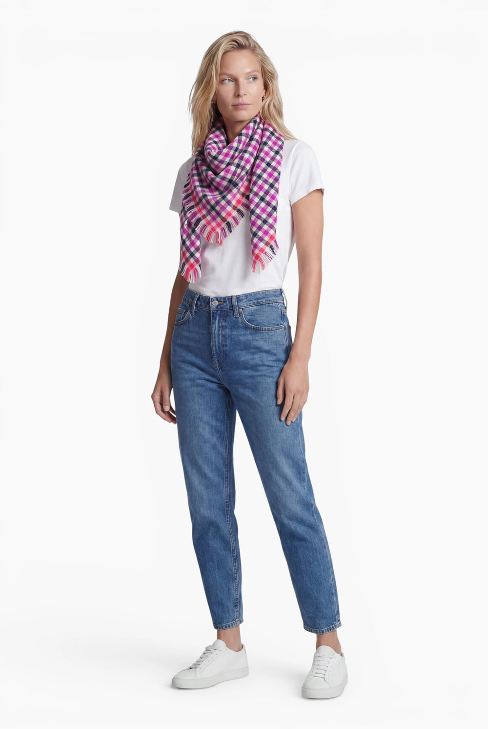 Kaschmir Tuch Pink kariert