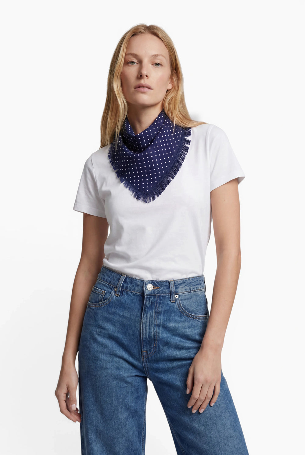 Bandana Dot Navy/White