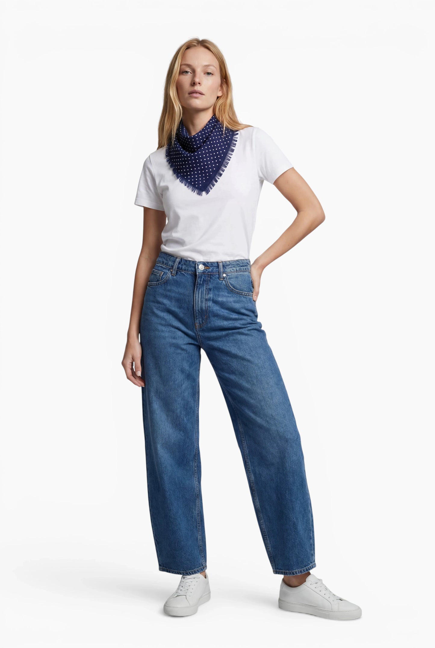 Bandana Dot Navy/White