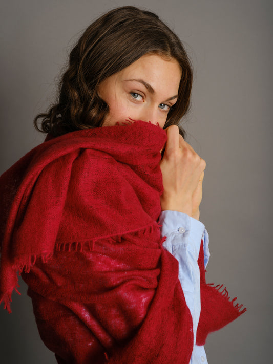 Rio Red cashmere scarf