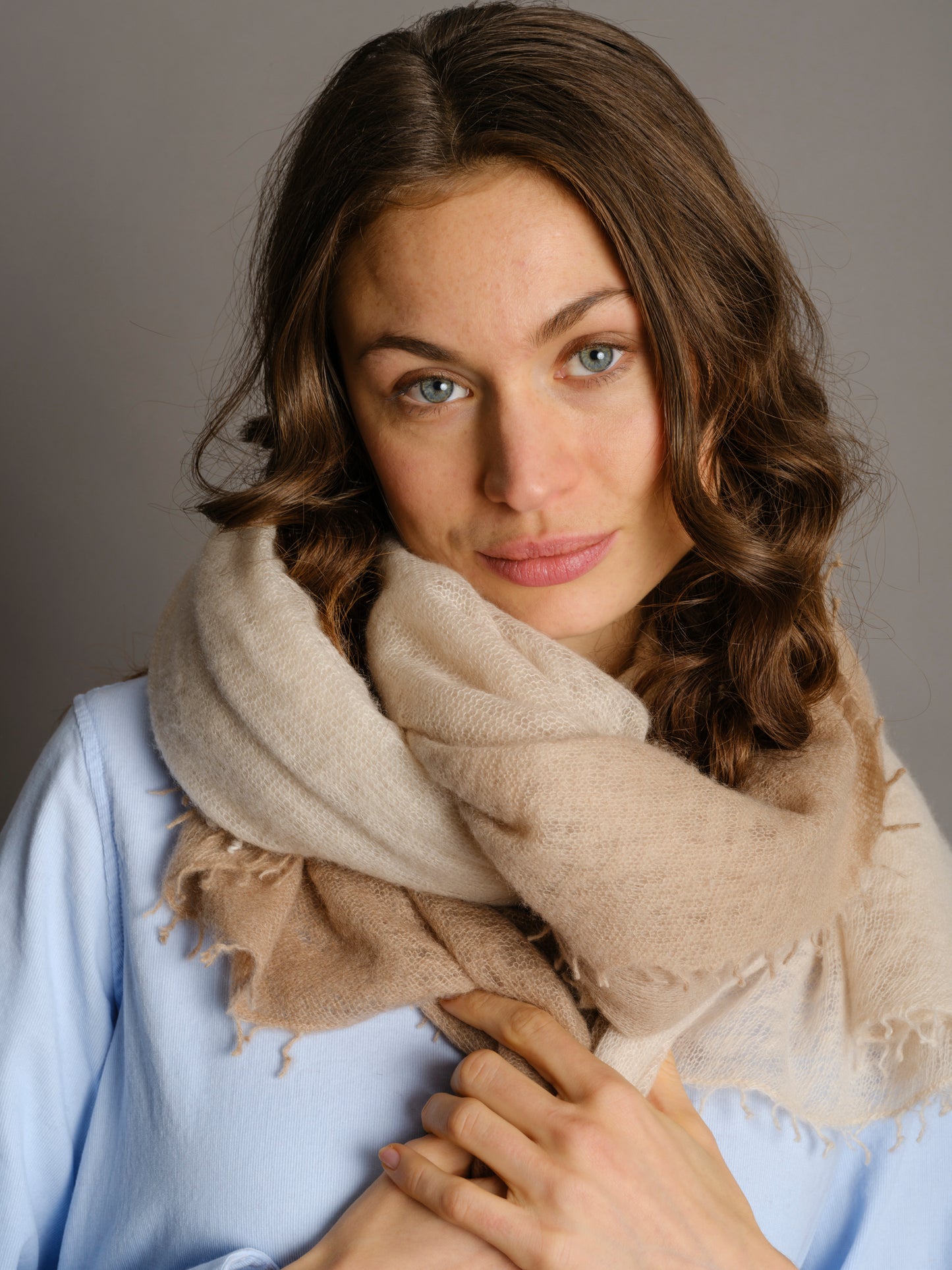 Cashmere scarf Shaded Natural