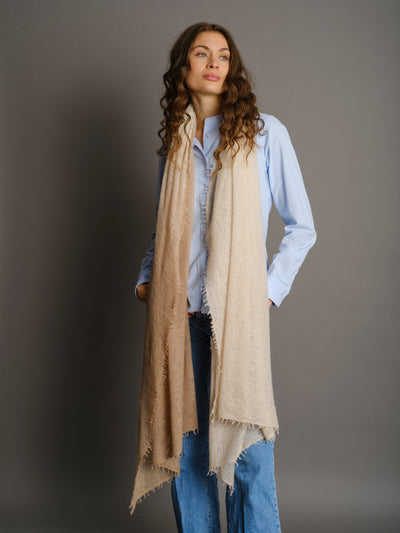 Cashmere scarf Shaded Natural