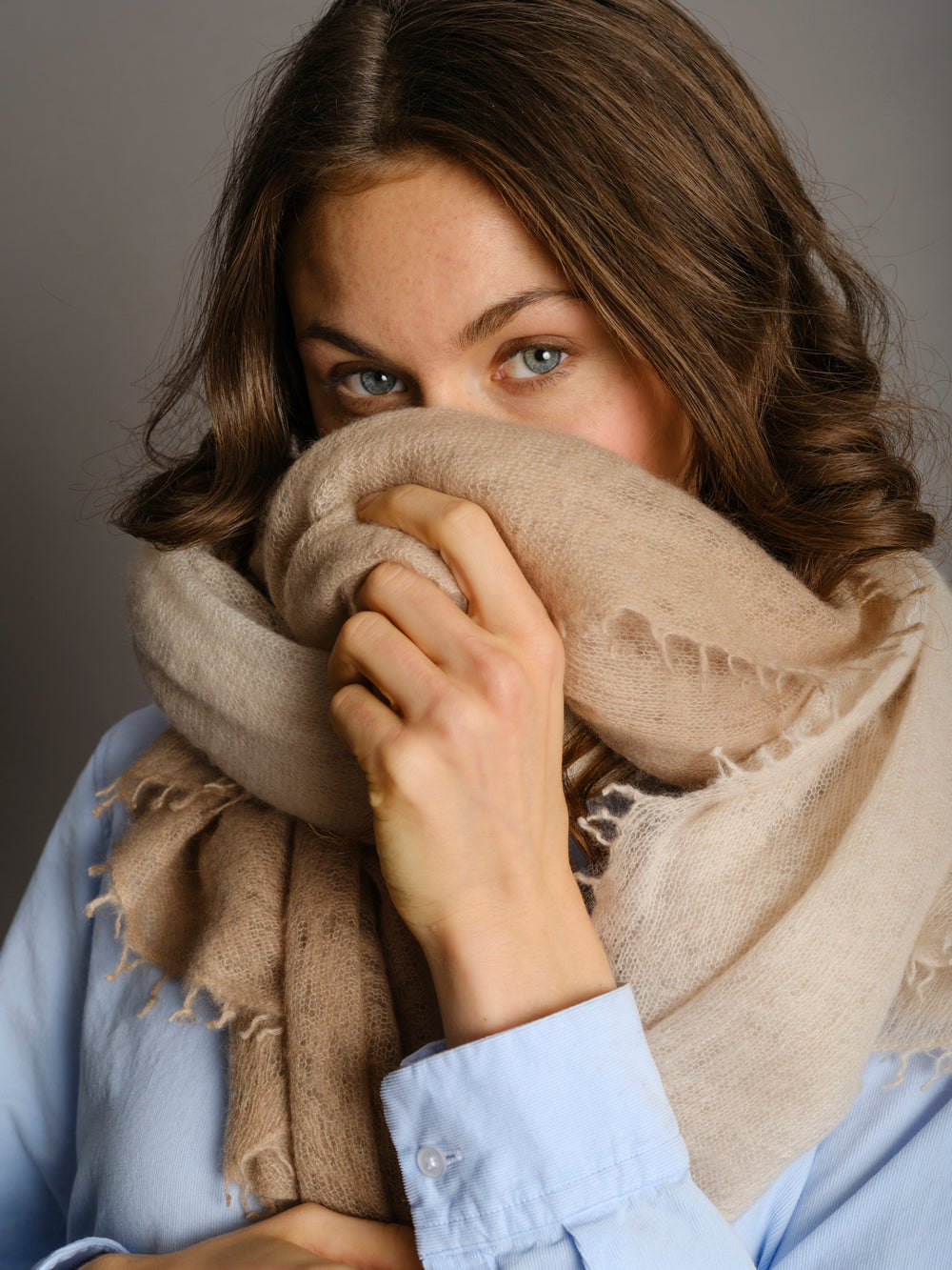 Cashmere scarf Shaded Natural