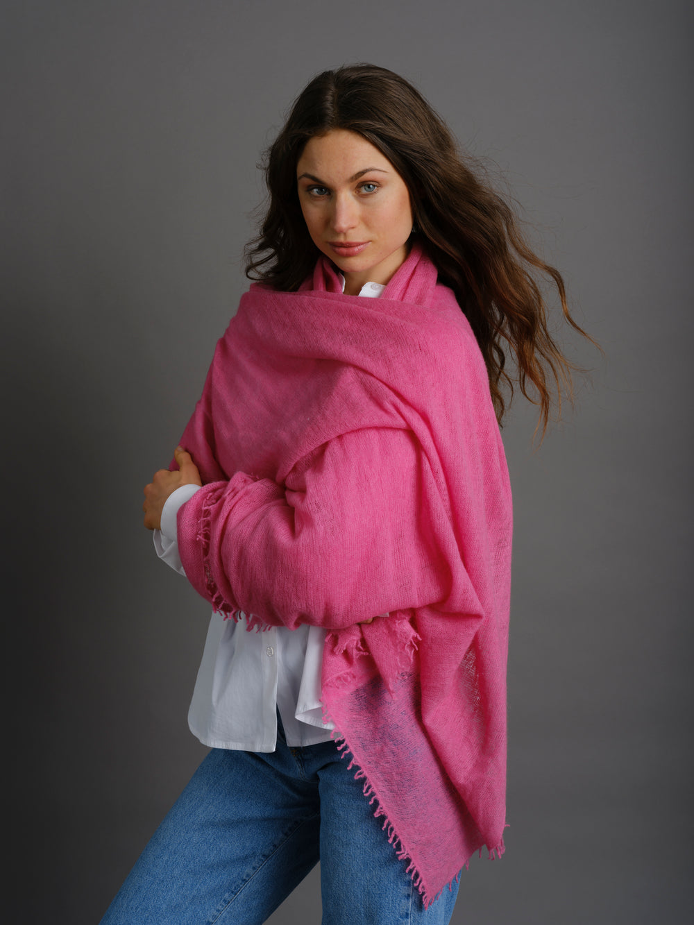 Kaschmir Schal Shocking Pink