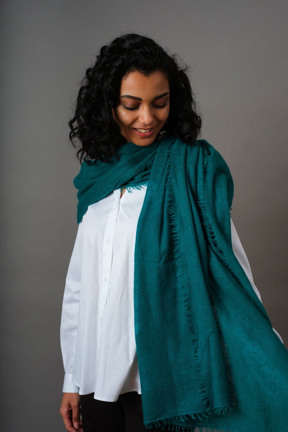 Cashmere scarf Alpine Green