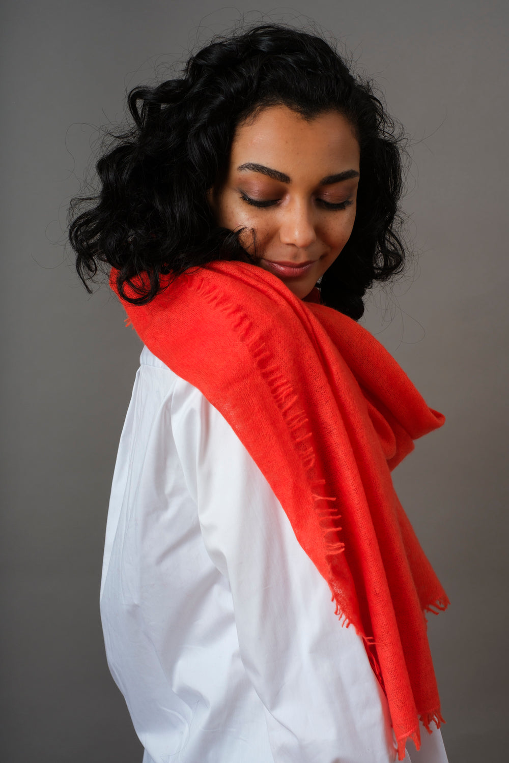 Kaschmir Schal Mandarin Red