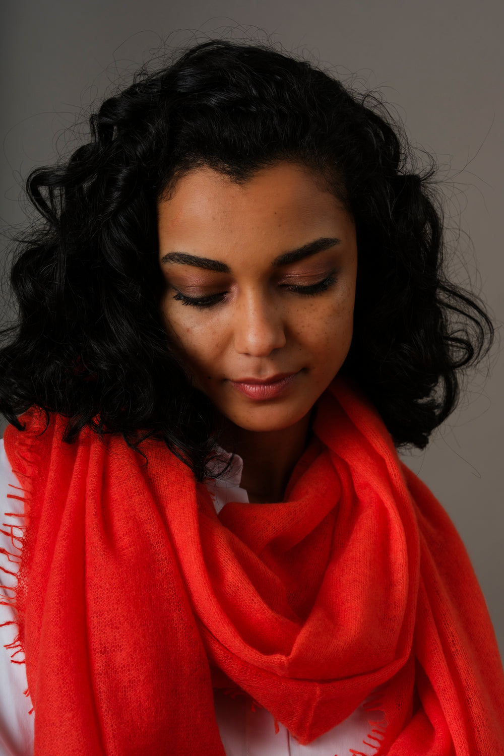 Kaschmir Schal Mandarin Red
