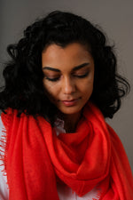 Kaschmir Schal Mandarin Red