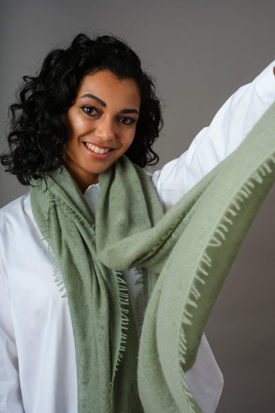 Cashmere scarf Oil Green