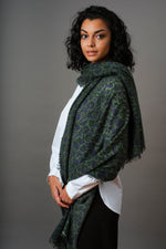 Kaschmir Schal Leo Green & Navy