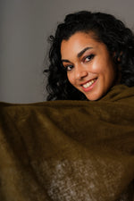 Cashmere scarf Fir Olive