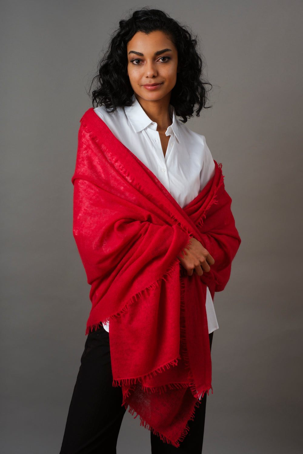 Cashmere scarf Tango Red