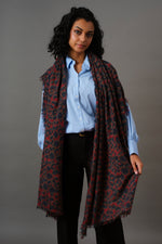 Cashmere scarf Leo Rio Red & Navy