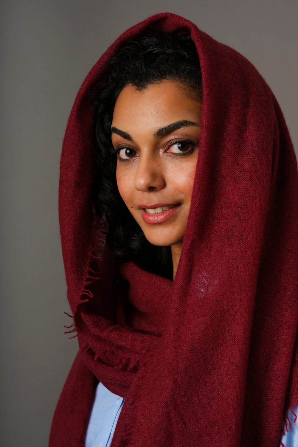 Cashmere scarf Cabernet