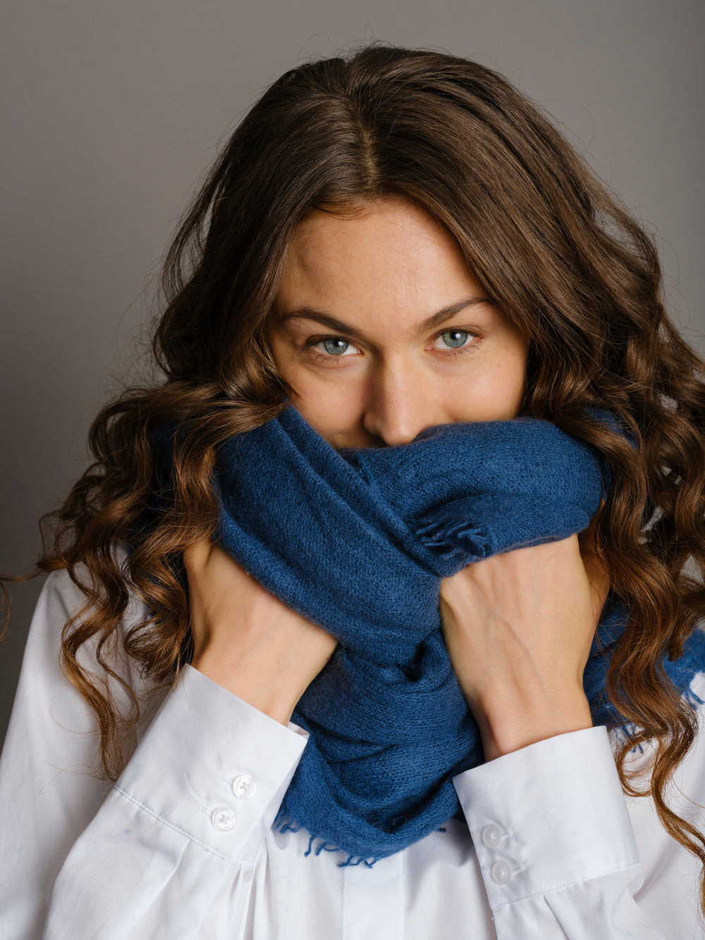 Cashmere scarf Legion Blue