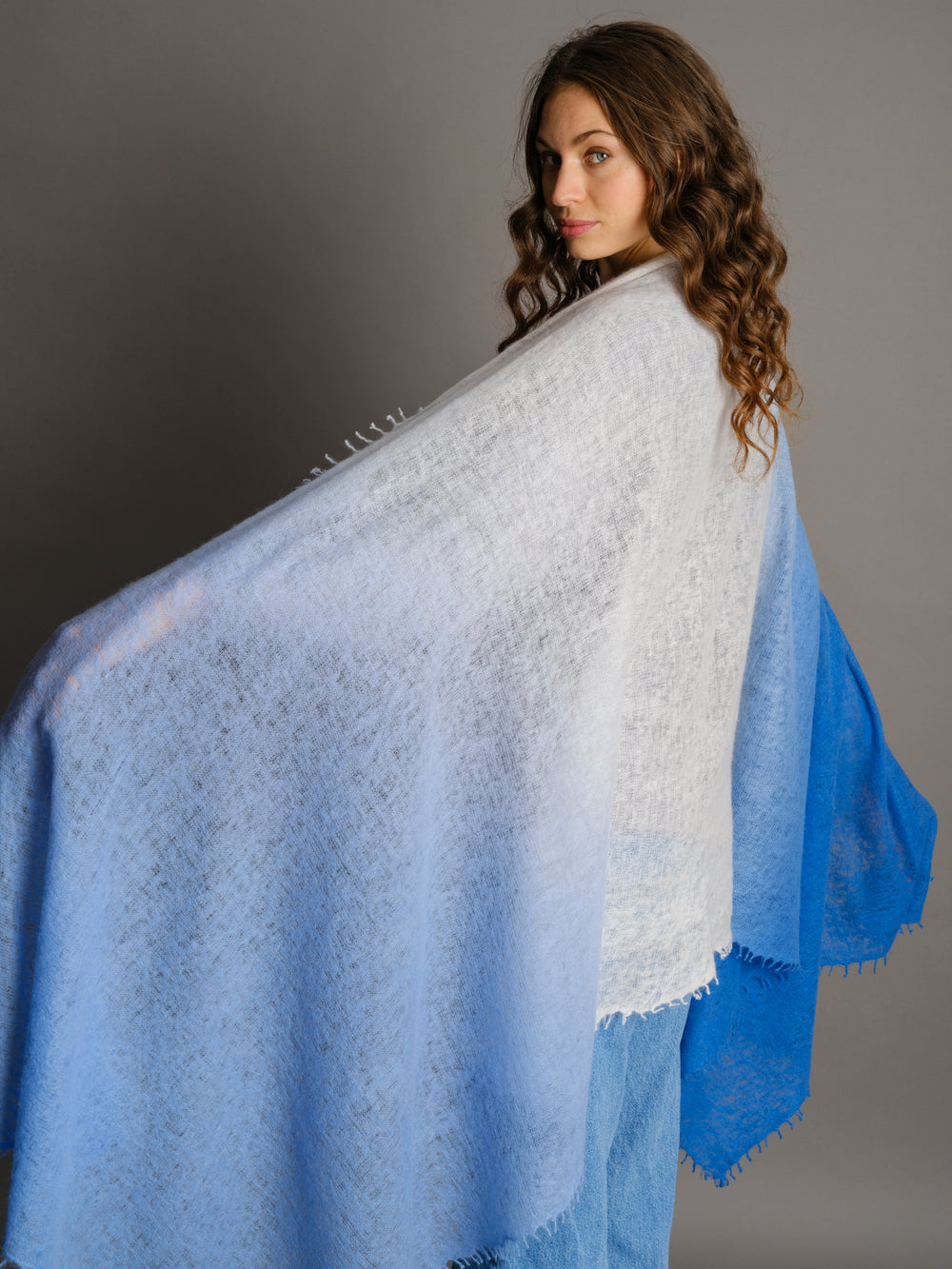 Kaschmir Schal Shaded Blue