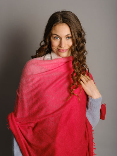 Cashmere scarf Shaded Red