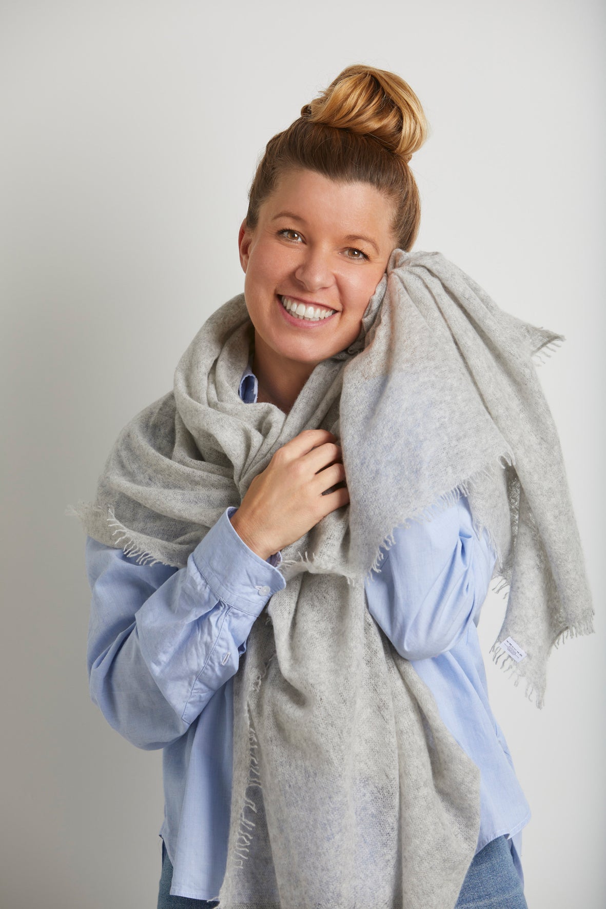 Cashmere scarf Silver Melange