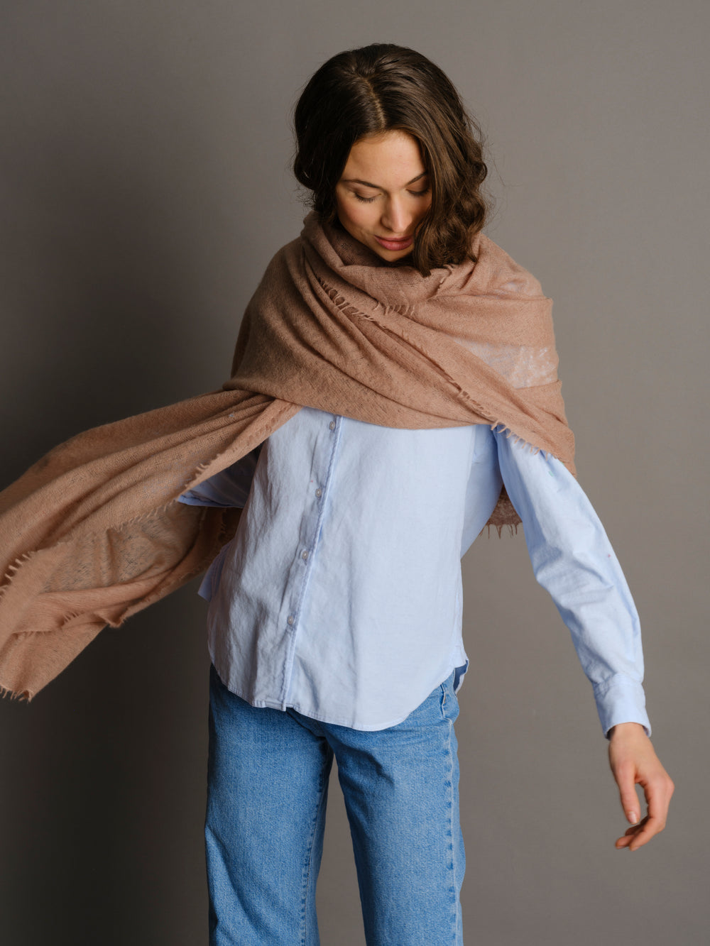 Cashmere Scarf Warm Taupe